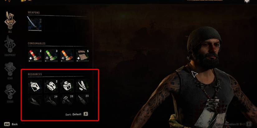 Dying Light 2 - Highlighting The Vendor Resources Section Of The Shop