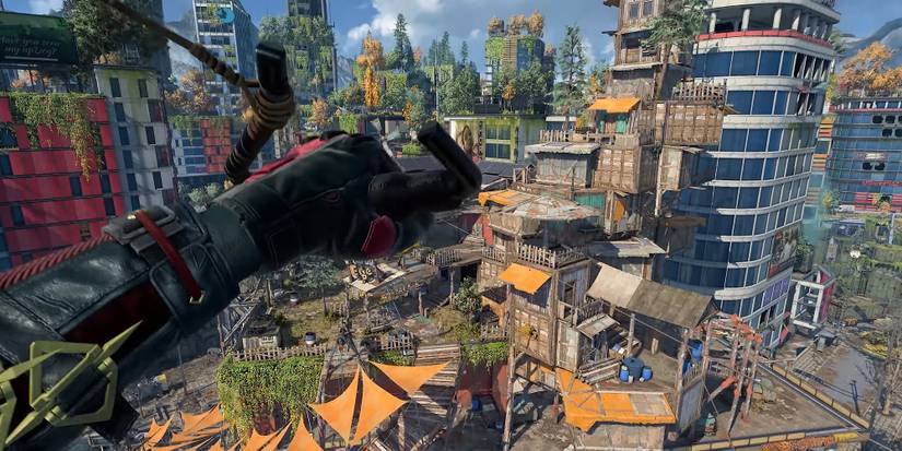 Dying Light 2 - Using The Paraglider To Head Toward A Bandit Camp