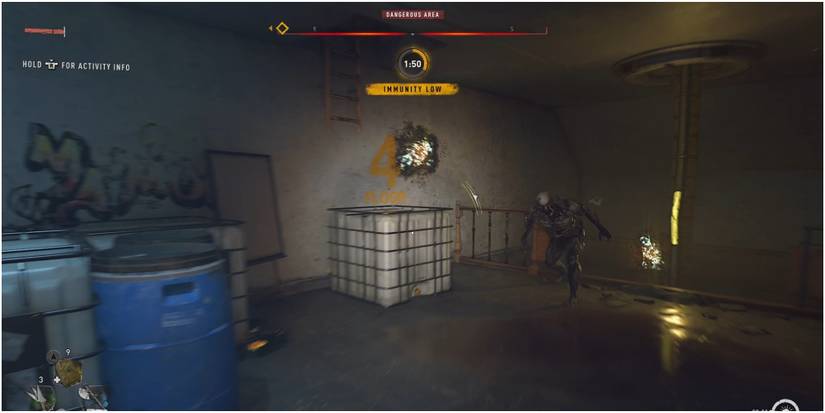 Dying Light 2 A Volatile Zombie Guarding A Ladder Indoors