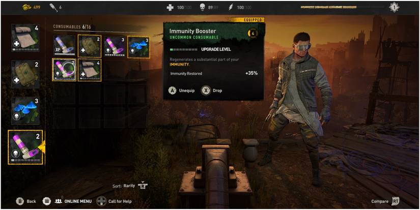 Dying Light 2 Description Of An Immunity Booster In The Inventory Screen