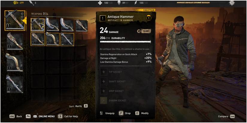 Dying Light 2 Examining An Antique Artifact Hammer