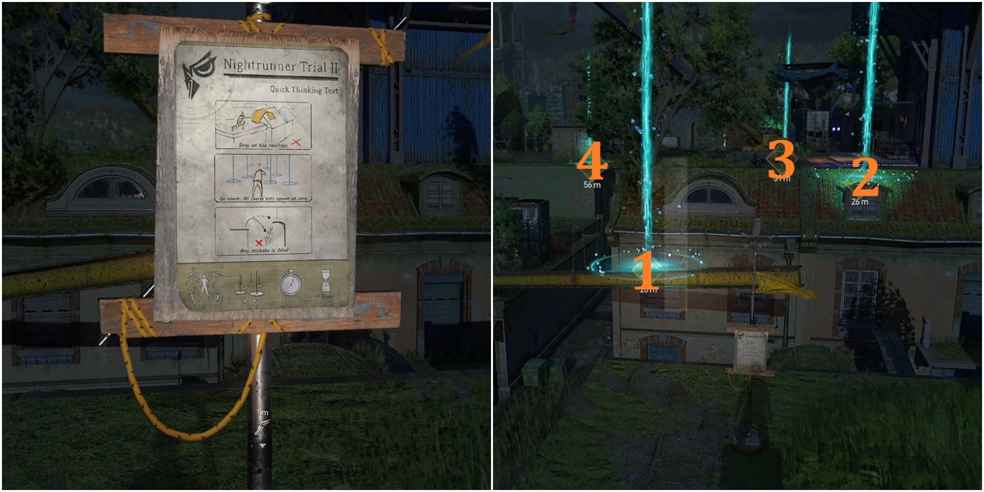 Dying Light 2 Nightrunner Trial II Collage Sign And Route