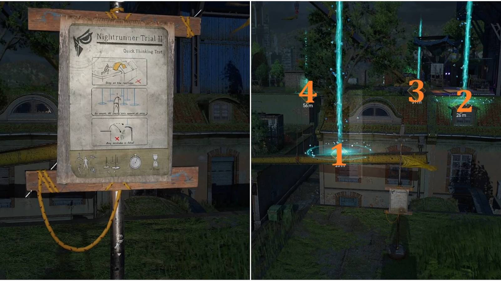 Dying Light 2 Nightrunner Trial II Collage Sign And Route