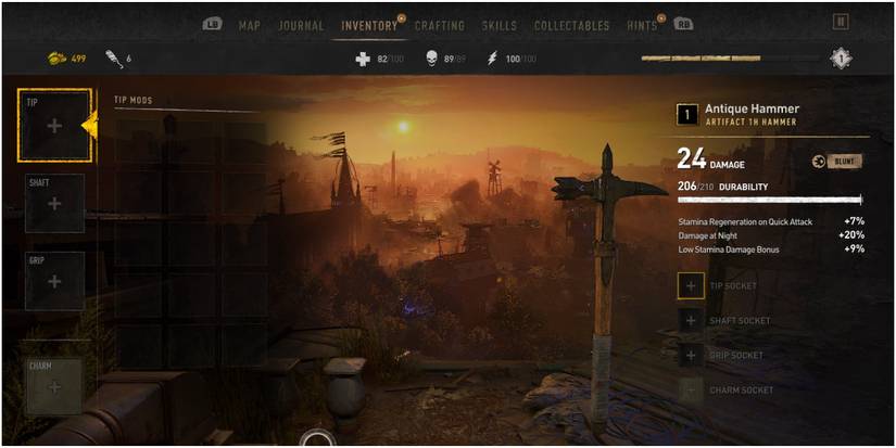 Dying Light 2 Opening Up The Tip Modification Selection For An Artifact Weapon