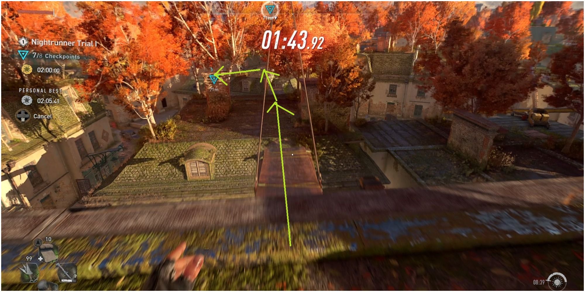 Dying Light 2 Optimal Path To Get To The Eigth Checkpoint In The First Nightrunner Trial