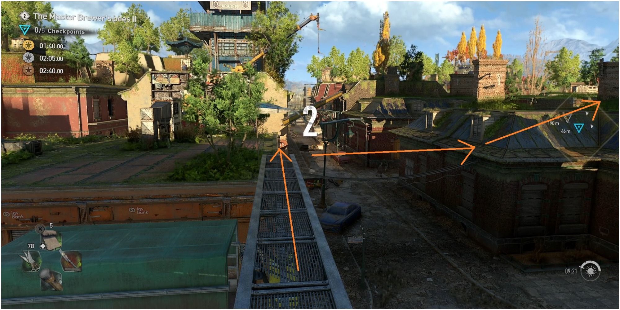 Dying Light 2 Optimal Path To Get To The First Checkpoint In Master Brewers Bees II Pt 1