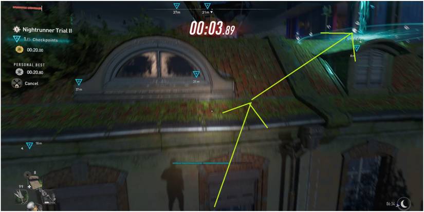 Dying Light 2 Optimal Path To Get To The Second Checkpoint In The Second Nightrunner Trial