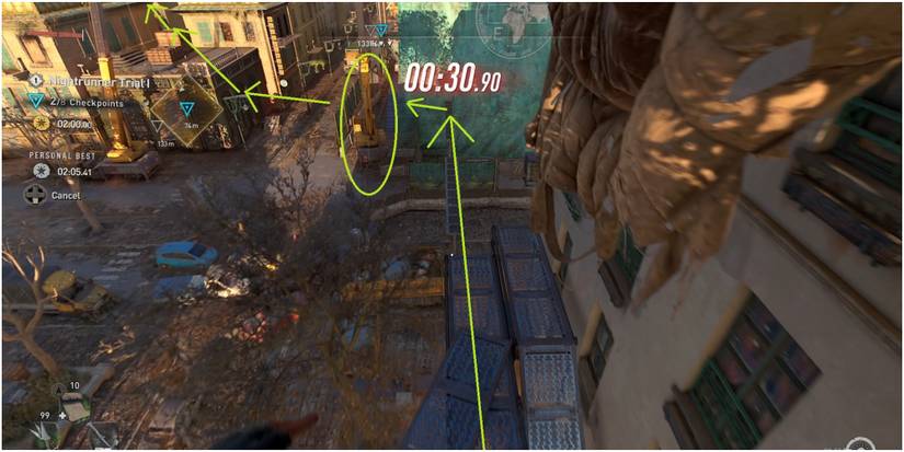 Dying Light 2 Optimal Path To Get To The Third Checkpoint In The First Nightrunner Trial