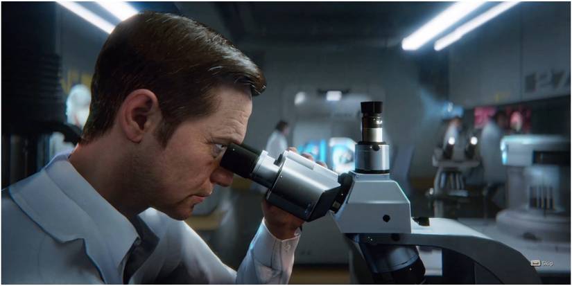 Dying Light 2 Scientist With Microscope In The Opening Cutscene