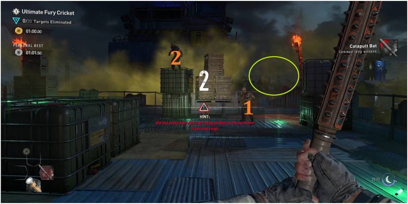 Dying Light 2 Ultimate Fury Cricket First Two Zombies And The Cliff To Hit Them Off Of