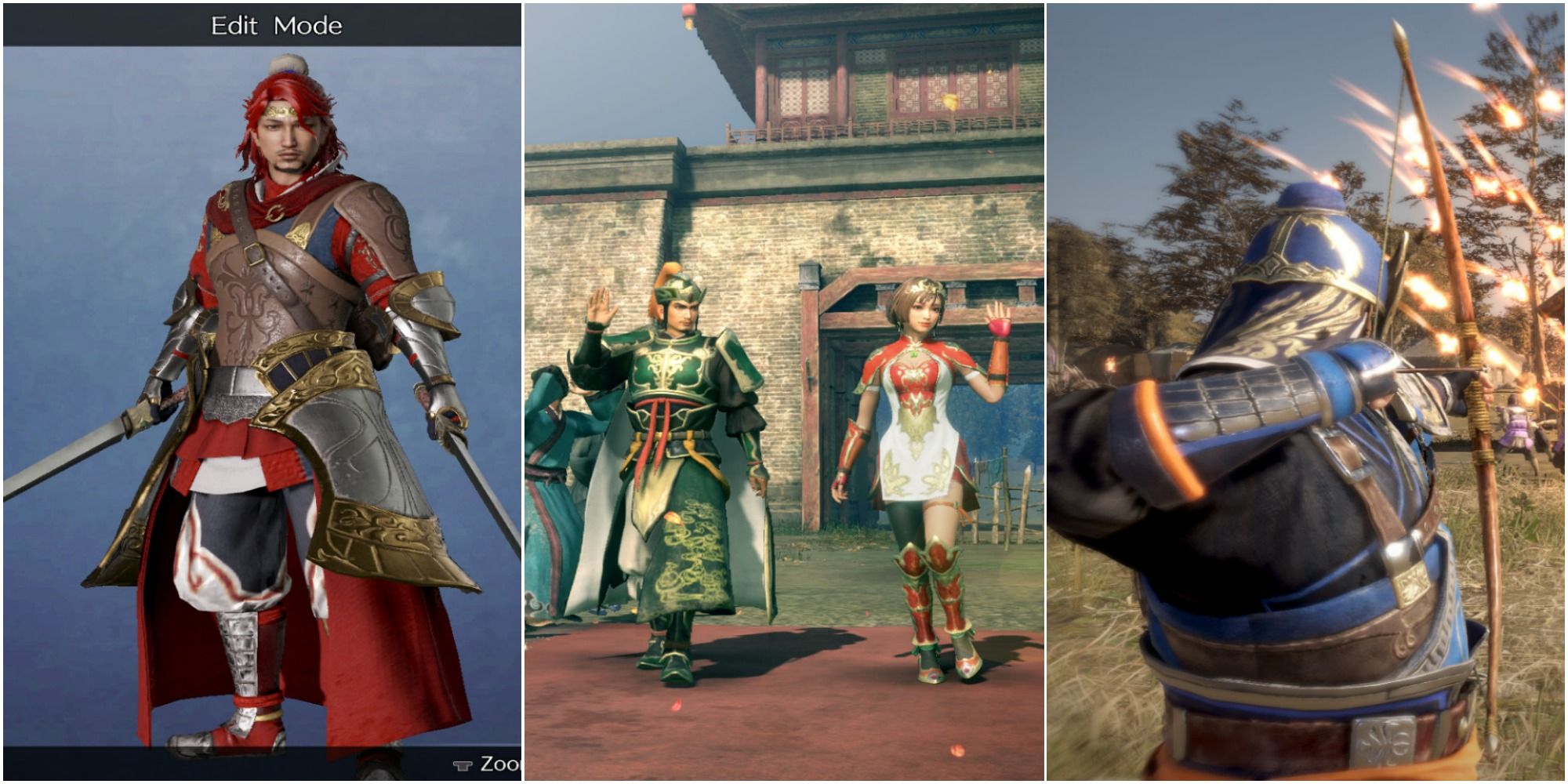 Dynasty Warriors 9 Empires - A joined image of three screenshots.