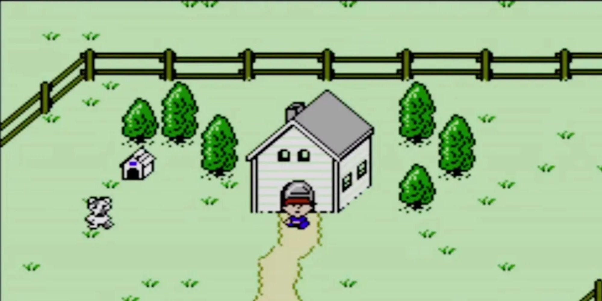 Earthbound Beginnings - Walking away from a house.
