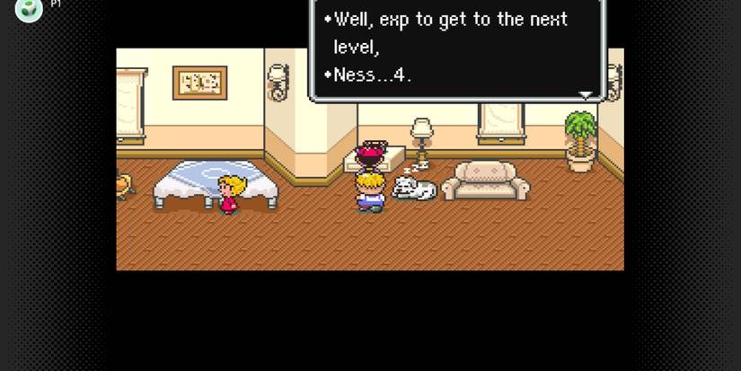 Earthbound Dad telling Ness how much exp is needed for the next level