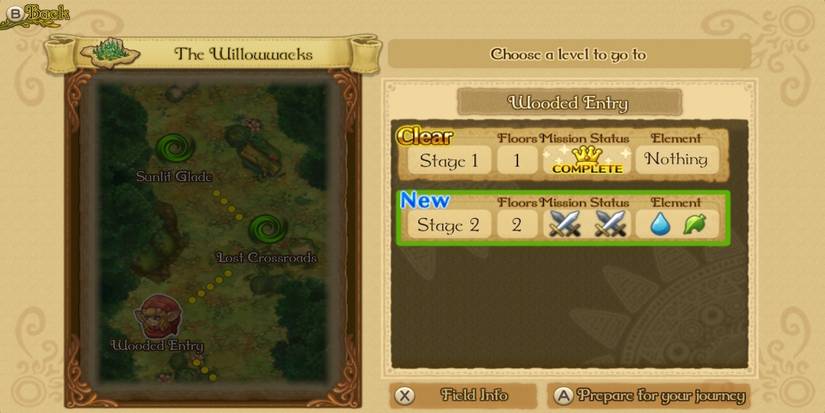 The mission menu from Egglia Rebirth
