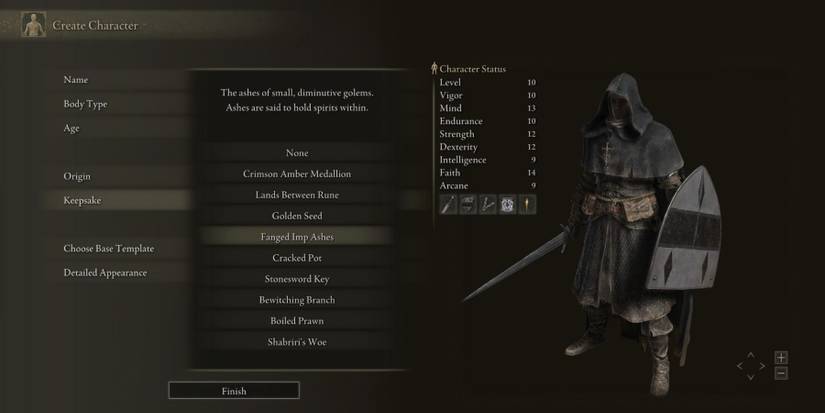 Elden RIng Every Starting Gift Keepsake Fanged Imp Ashes