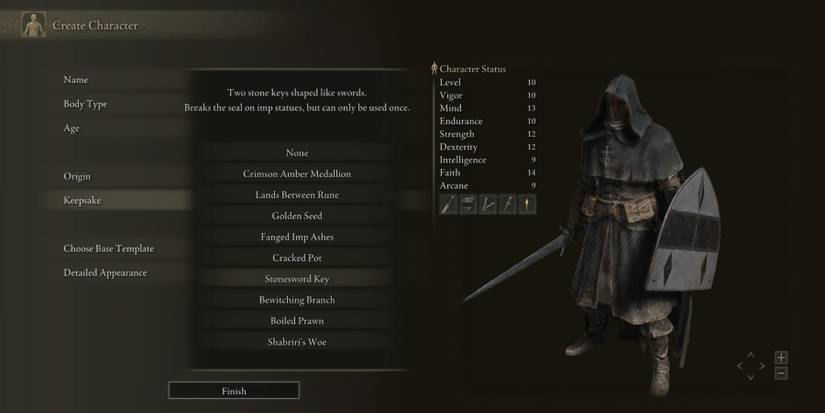 Elden RIng Every Starting Gift Keepsake Stonesword Key