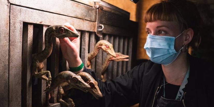 Image of several Compsognathus from Jurassic World: Dominion.