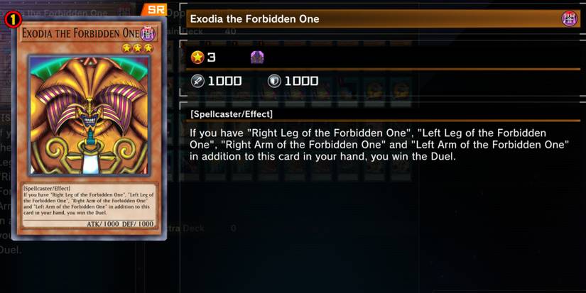 Exodia Card from Yugioh Master Duel