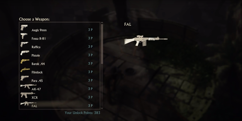 weapon shop menu bonus FAL uncharted 4