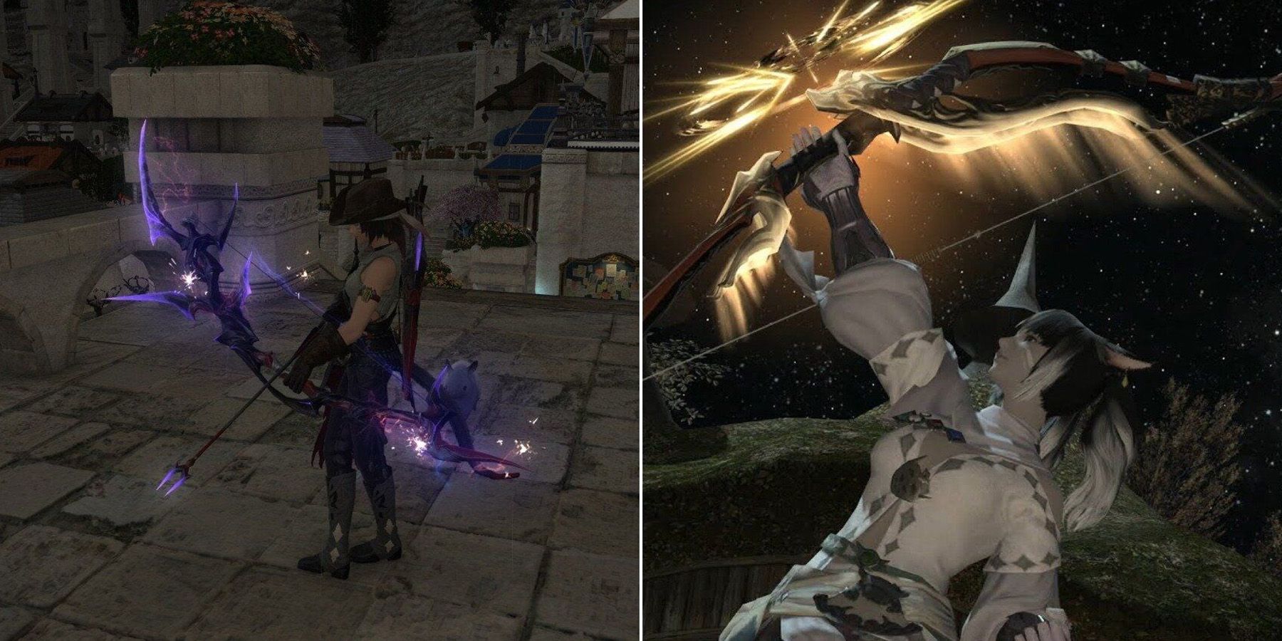 FF14 image of ramuh bow and character holding up zodiac bow