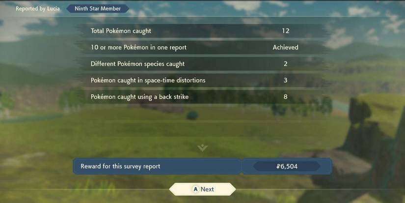 pokemon legends arceus survey report