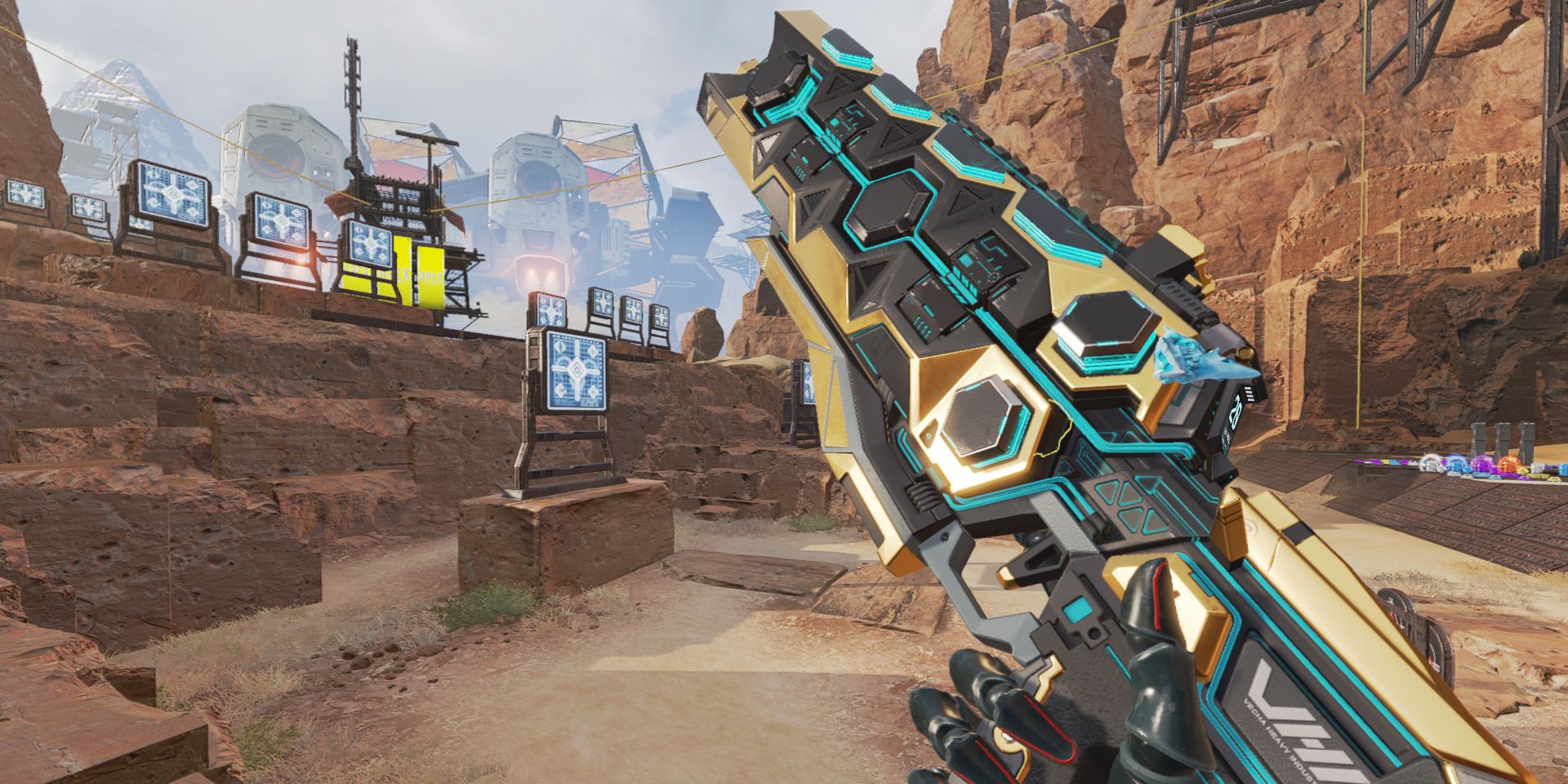 The Flatline with a reactive skin inside Apex Legends' Firing Range