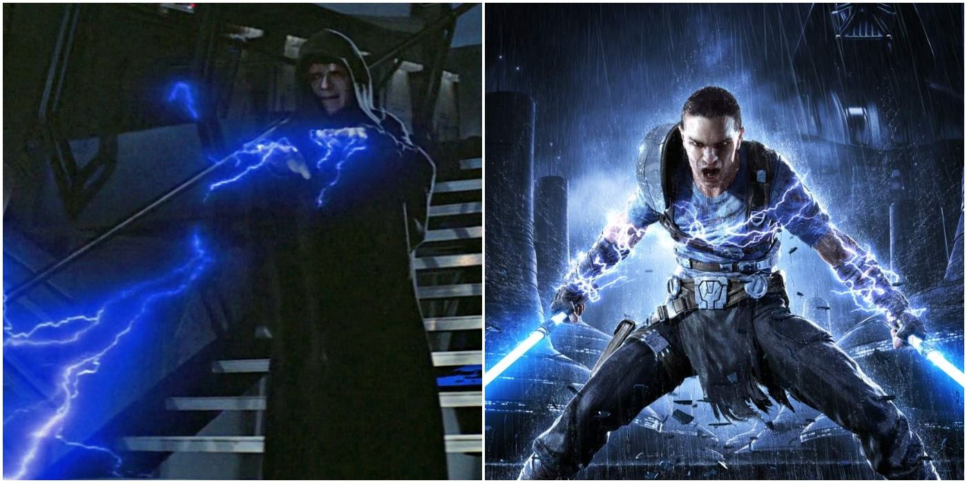 Force Lightning in Star Wars: Return of the Jedi and The Force Unleashed 2