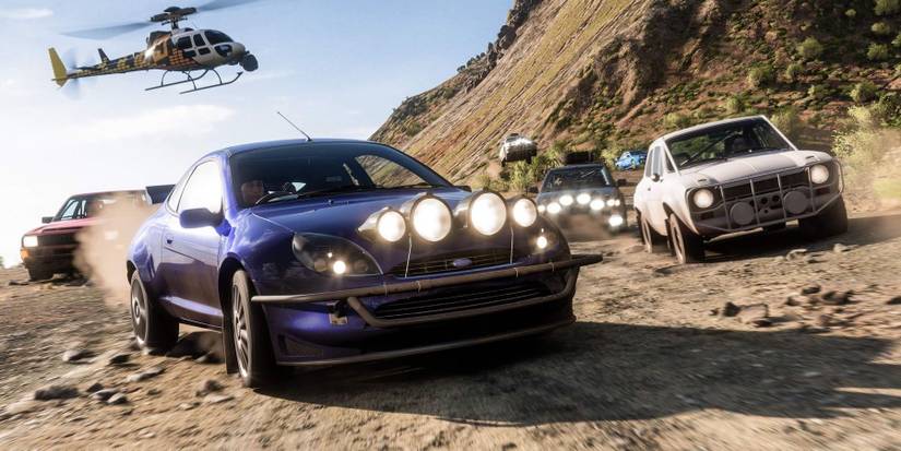 Forza Horizon 5 off road race  with cars and helicopter