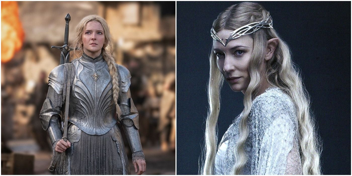 Galadriel in The Lord of the Rings: Rings of Power and The Hobbit