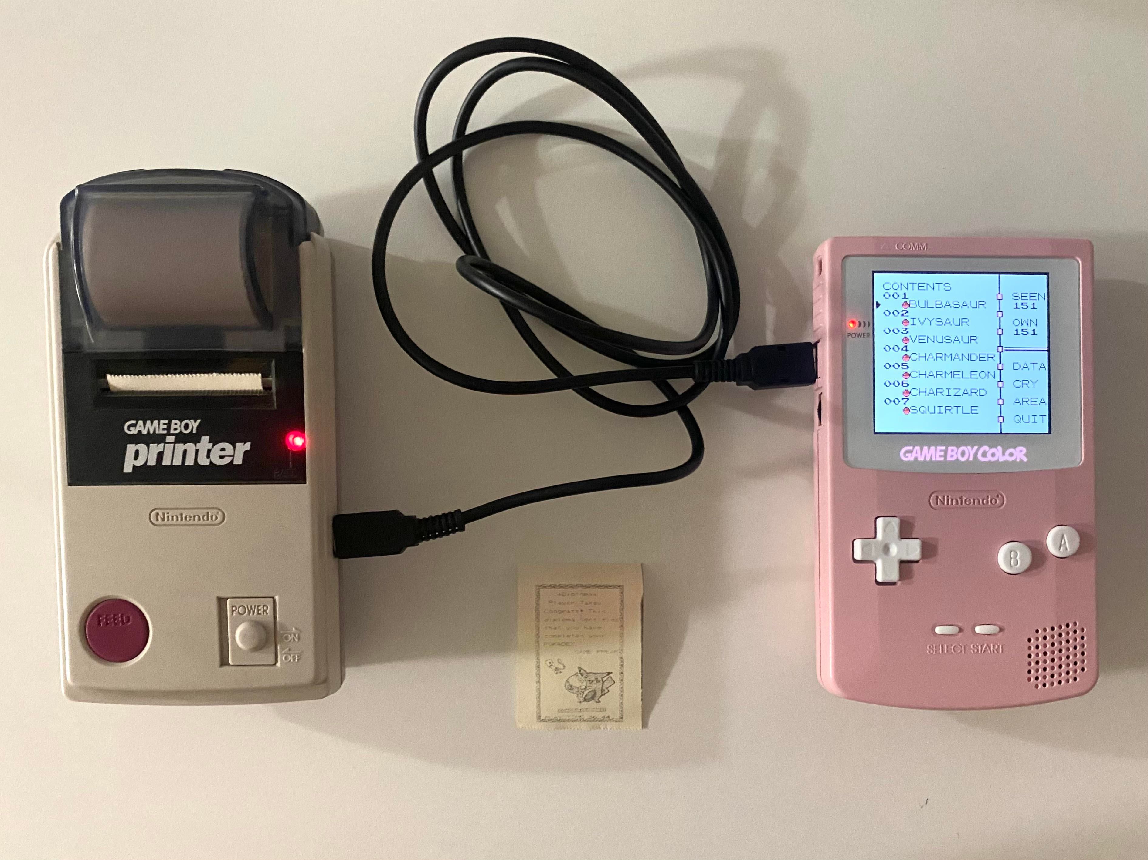 Цвет и принтер Game Boy