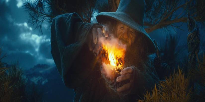 Gandalf lighting pinecones