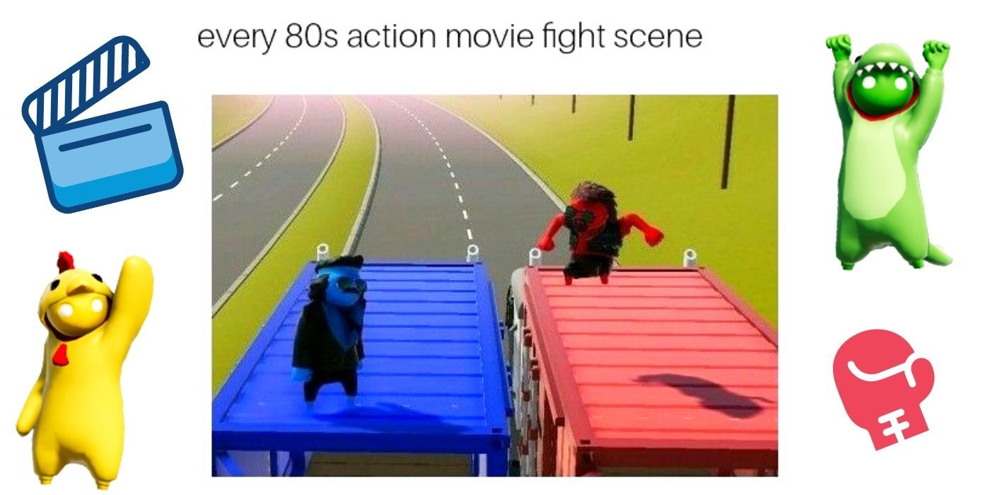 Gang Beasts Meme 80's Movies Action Fight