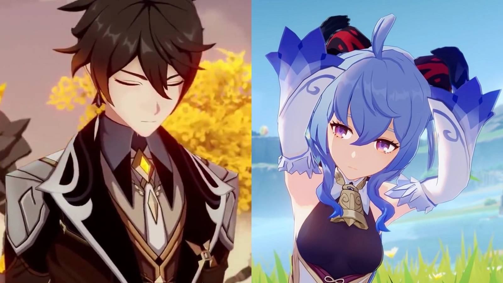 Genshin Impact characters Zhongli and Ganyu