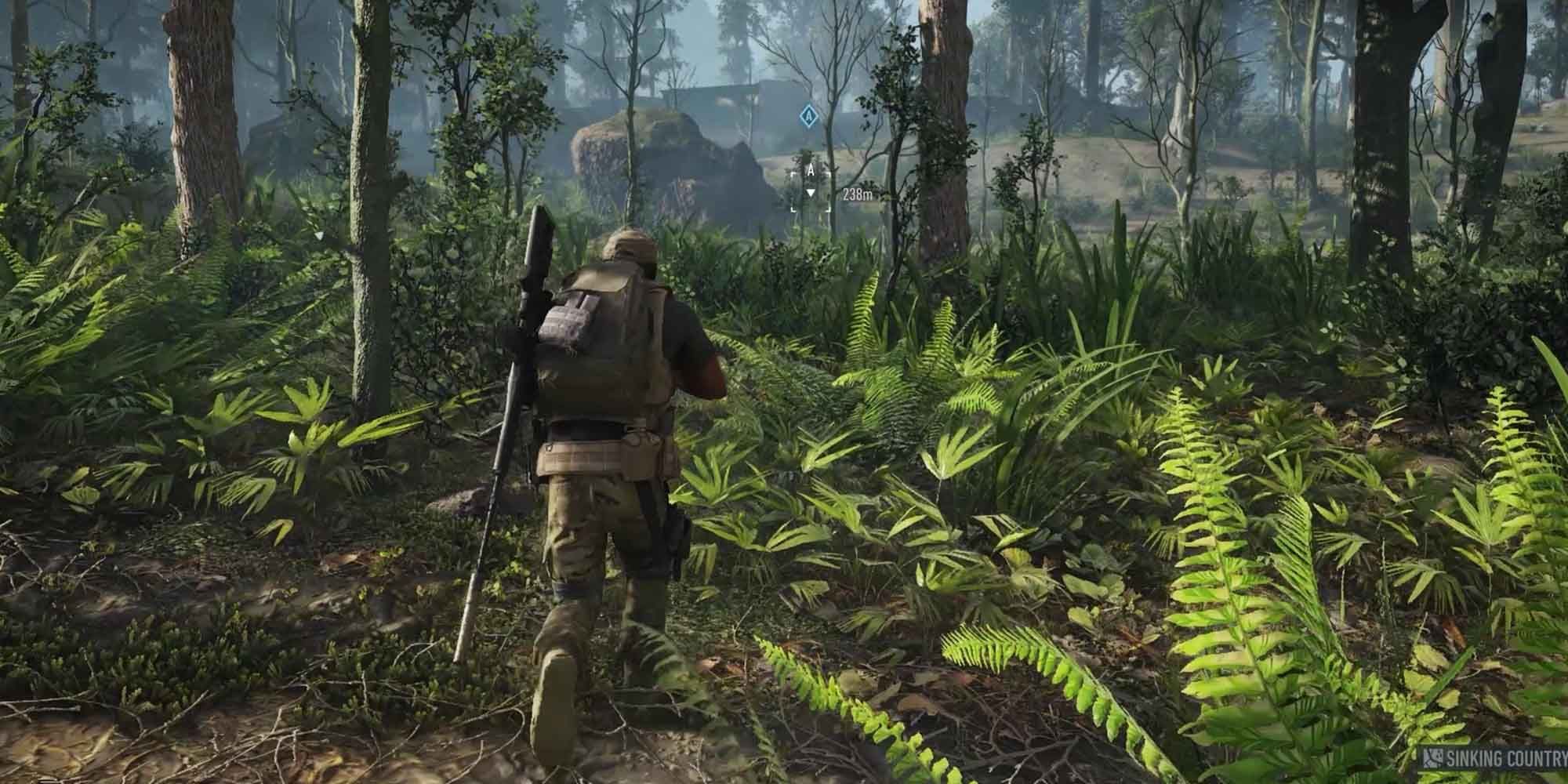 Running through a forest in Ghost Recon Breakpoint