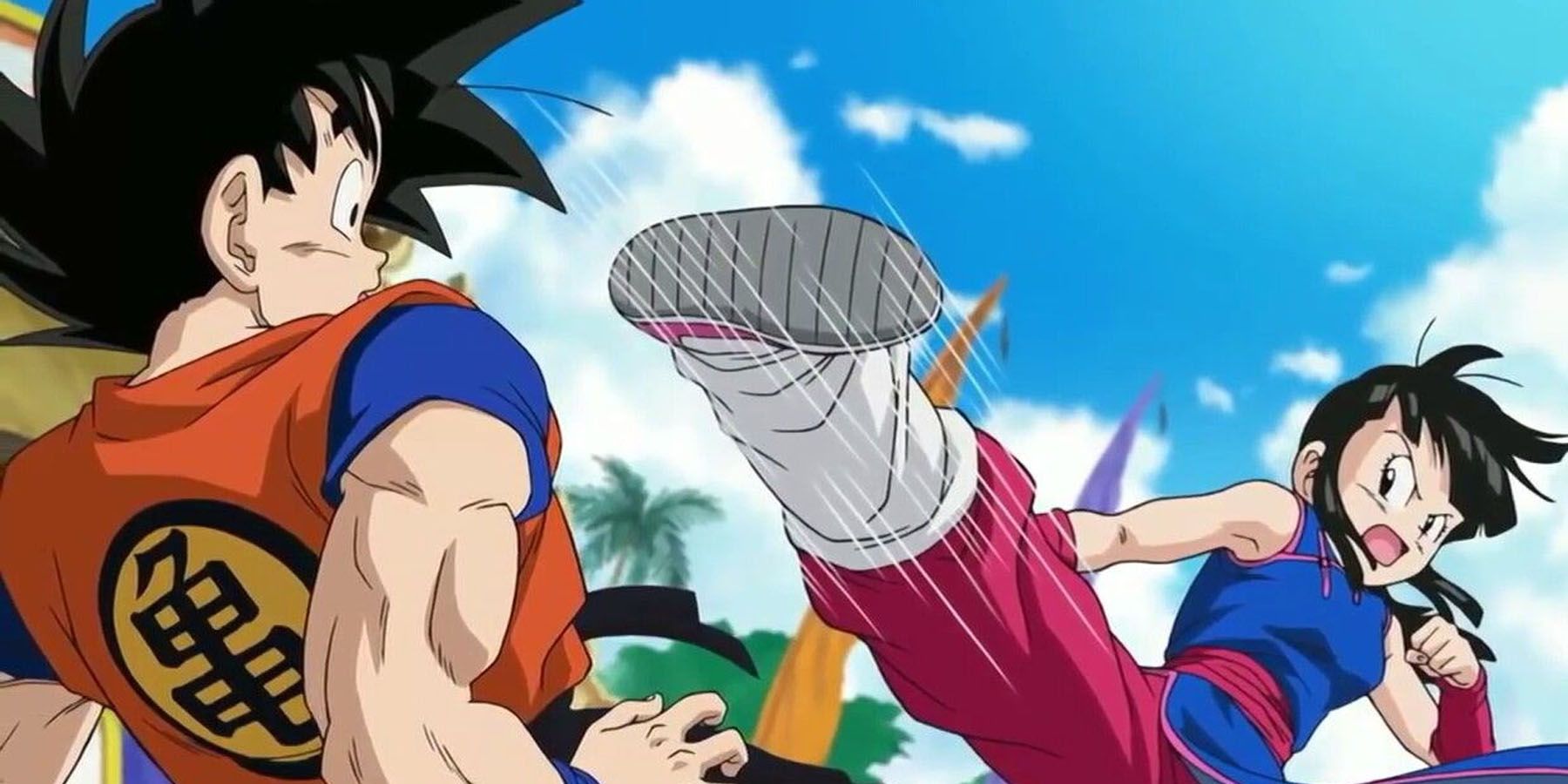 Goku fighting Chi Chi in a Tournament