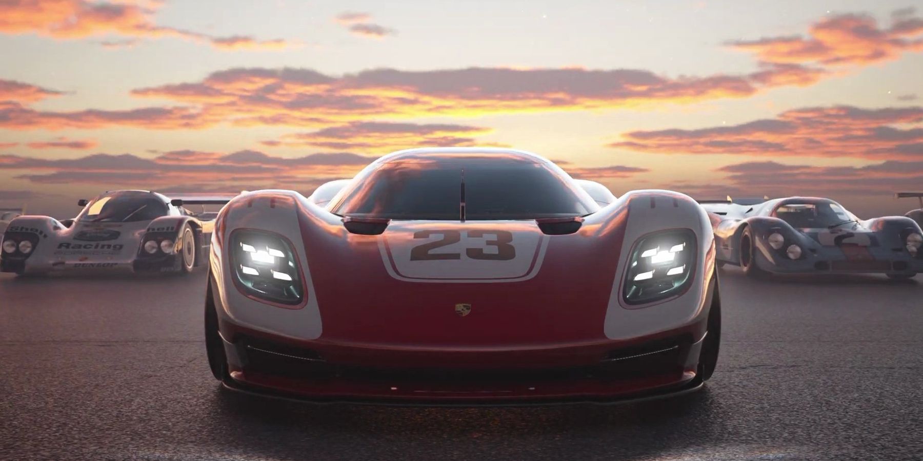 Gran Turismo 7 cars at sunset