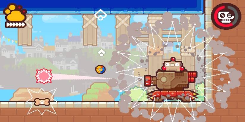 Fighting a boss in Grapple Dog 