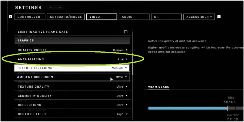 Halo Infinite Turning The Anti Aliasing Down To Low