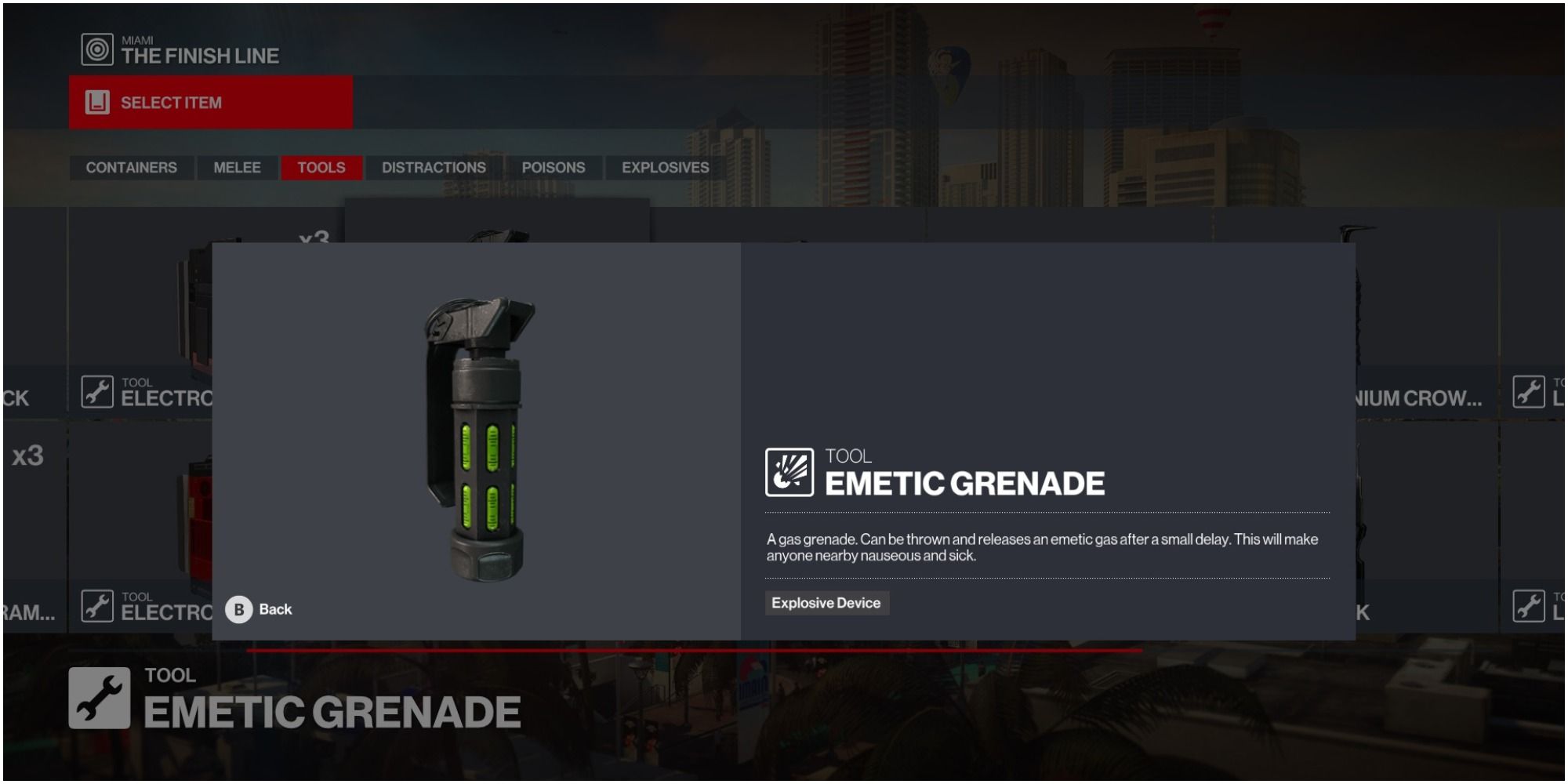Hitman 3 Emetic Grenade Detailed View