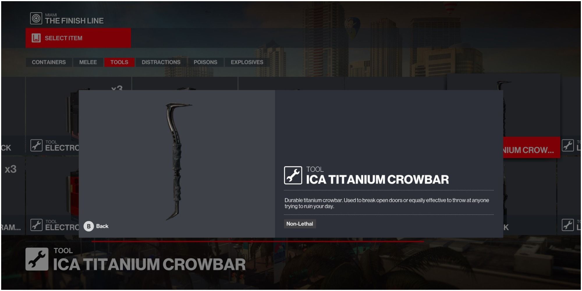Hitman 3 ICA Titanium Crowbar Detailed View