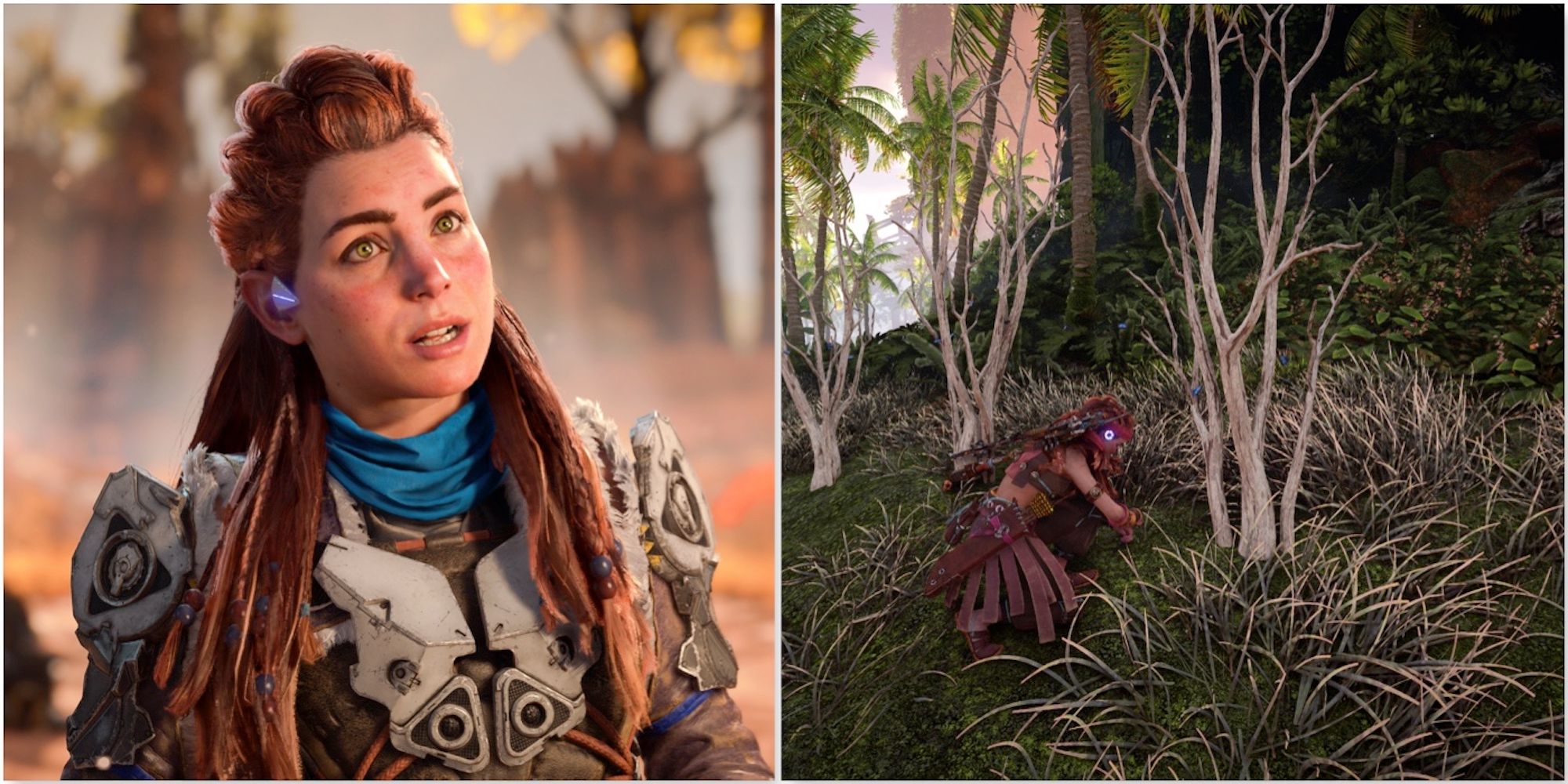 Aloy and gathering materials in Horizon: Forbidden West