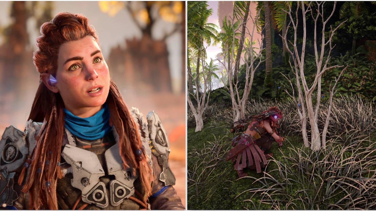 Aloy and gathering materials in Horizon: Forbidden West