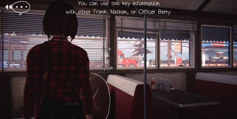 Max looking at Nathan after getting key information from him during Episode 3 of Life is Strange Remastered