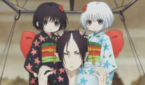Three characters from Hozuki's Coolheadedness