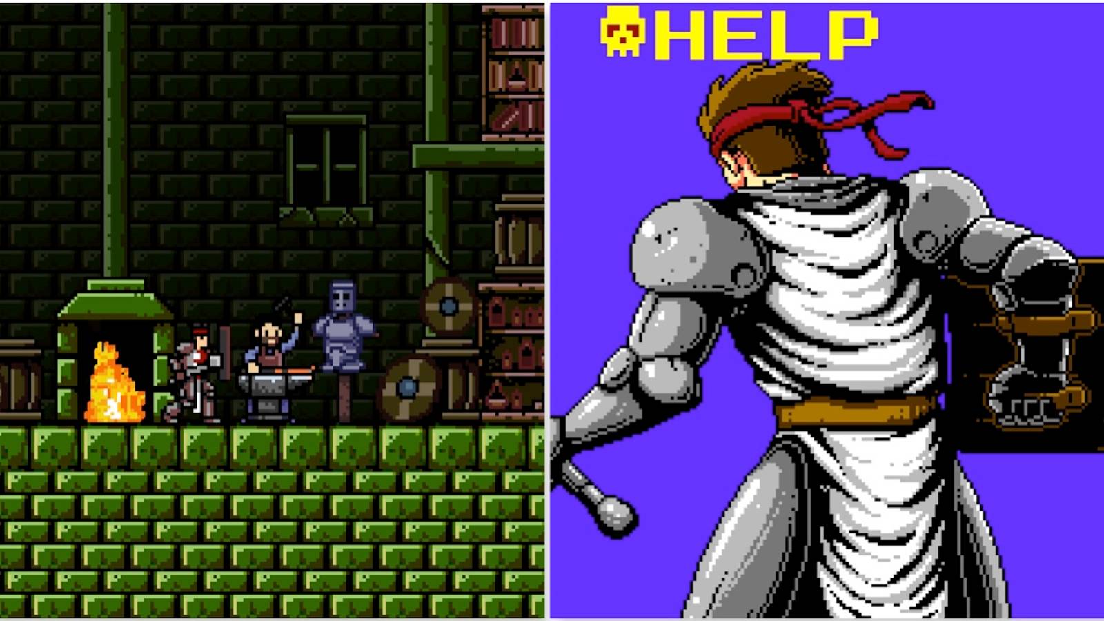 The blacksmith and a choice menu from Infernax