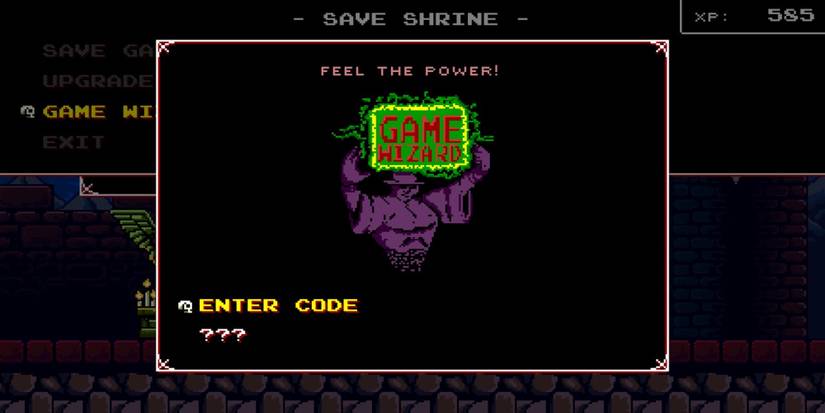 The Game Wizard menu from Infernax