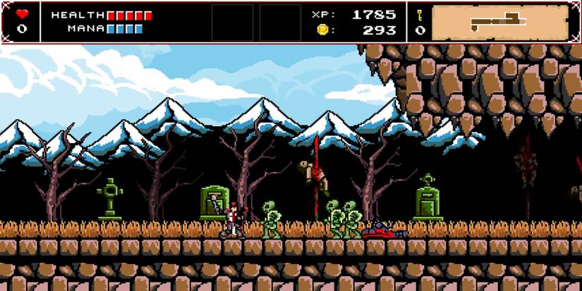 Fighting monsters in Infernax