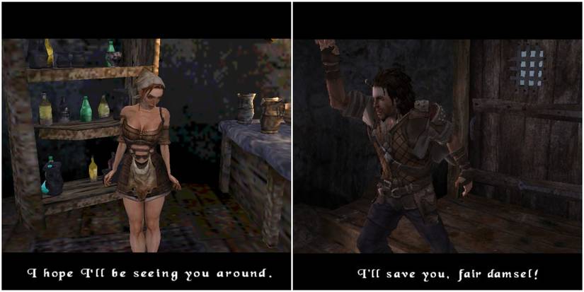 The Bard and the innkeep in The Bard's Tale