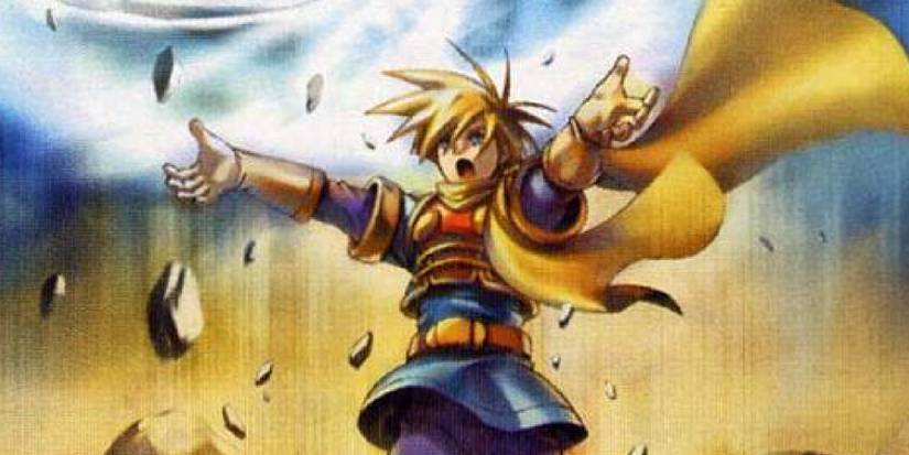 Isaac manipulating earth in Golden Sun artwork