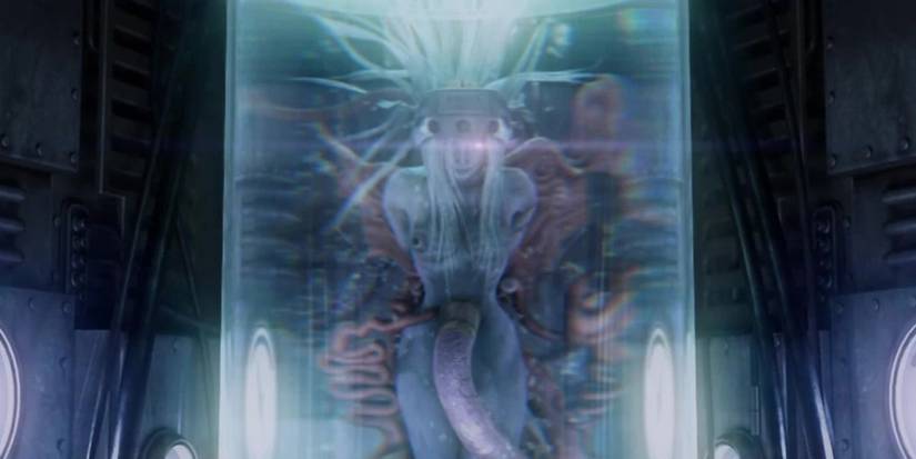 Jenova in her tube at Shinra HQ in Final Fantasy 7.